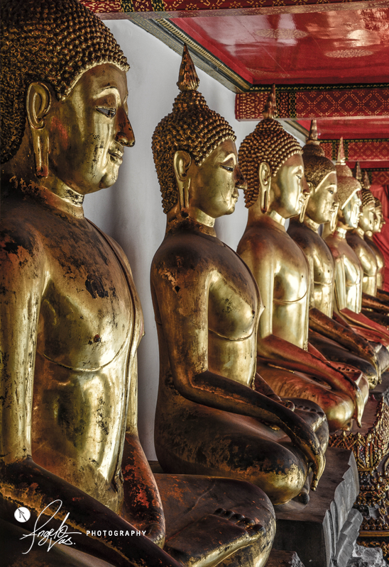 Golden Sitting Buddhas - Bangkok, Thailand